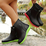 Women's Rain Boots Non-Slip PVC Slip-On Waterproof Gardening Shoes