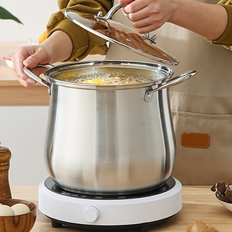 9.4 Qt Stainless Steel Stockpot Set with Steamer and Glass Lid