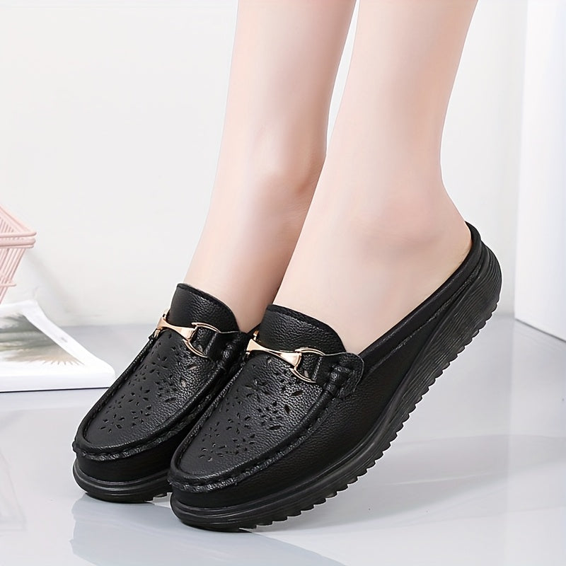 Women Lightweght Slip-On Mules Flat Non-Slip Loafers Casual All-Season