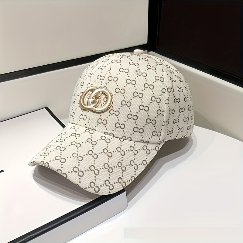 Fashionable Cotton Baseball Cap with Print Design and Sun Protection