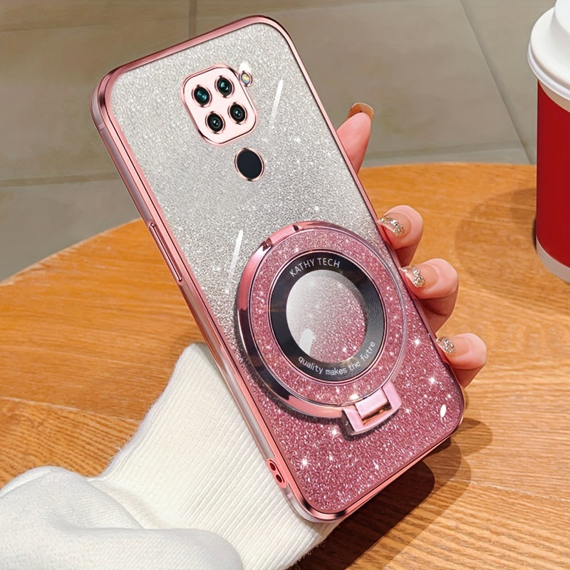 Magnetic Suction Phone Case for Redmi Series with Gradient Flash Powder Shockproof TPU