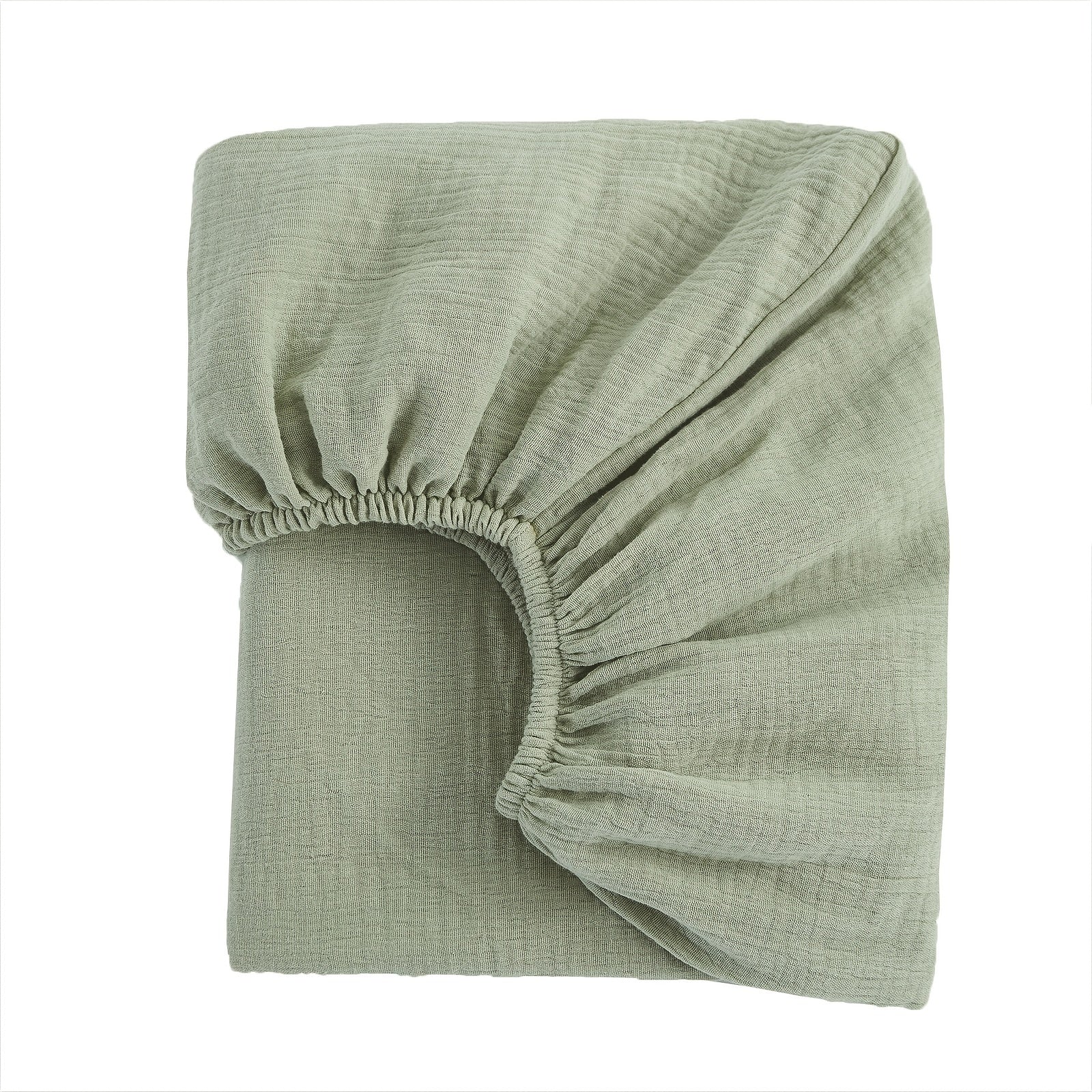 Soft Green Cotton Fitted Crib Sheet for Standard Toddler Mattress 28x52