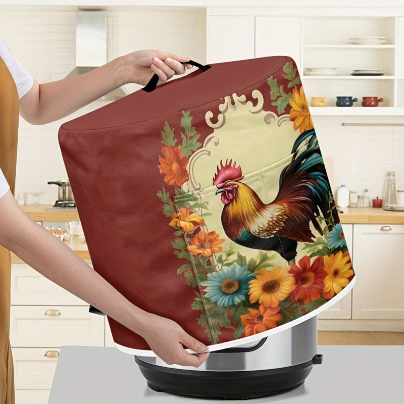 Multi-Functional Kitchen Appliance Cover for Rice Cookers Pressure Cookers and Air Fryers Polyester Dustproof with Handles and Tissue Pocket