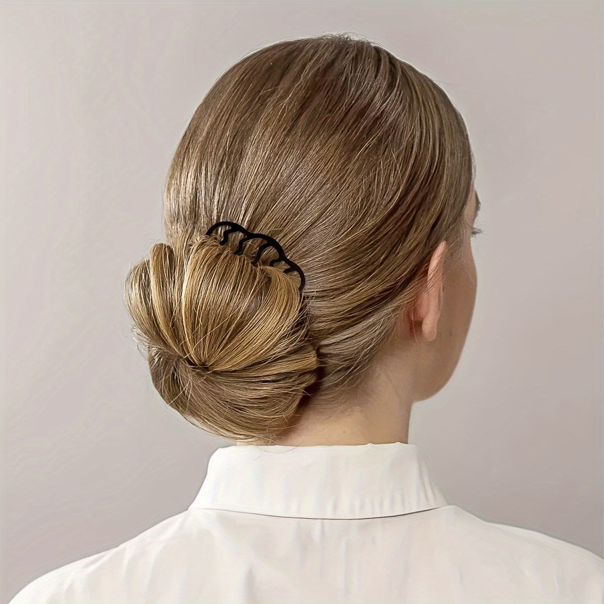 Women Plastic Hair Combs Set U Shape Hair Fork Clips for Updo Bun Black