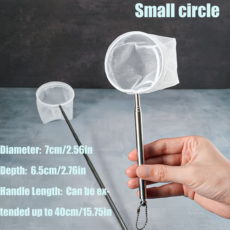 Stainless Steel Aquarium Fish Net with Extendable Handle for Catching and Handling