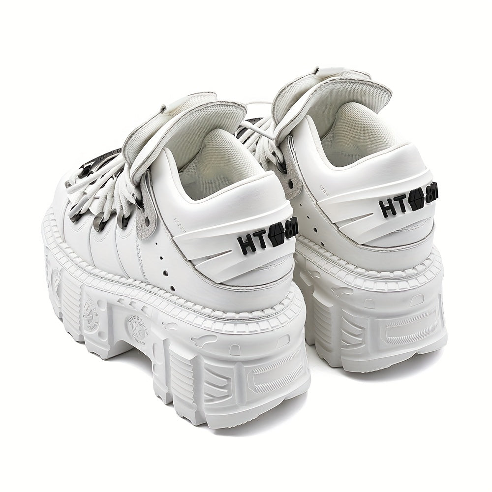 Ayollar uchun Punk Y2K tizzaboti, qalin EVA taglik va metall aktsentlar bilan