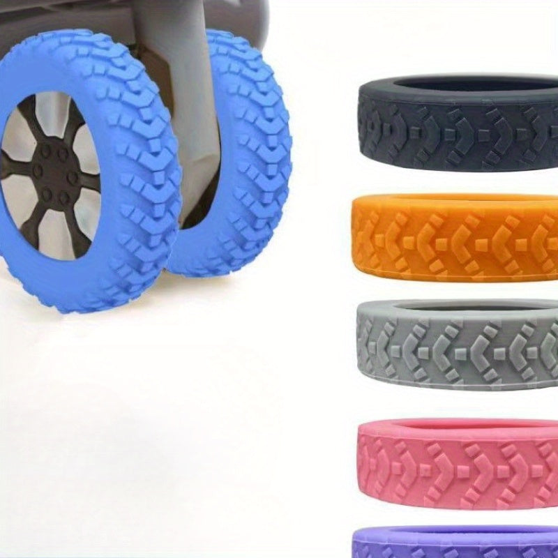 8 Pcs Rubber Luggage Wheel Covers Suitcase Casters Quiet Tire Protectors