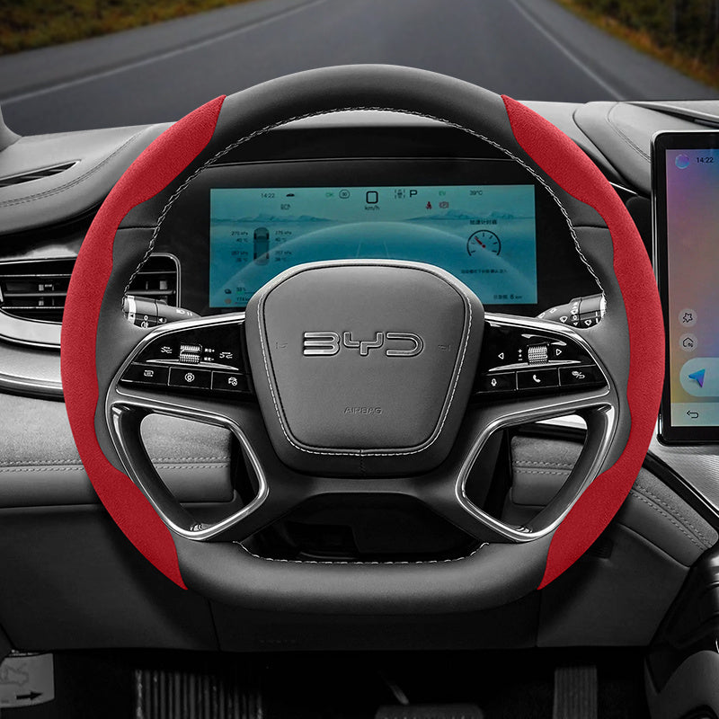 Ultra-Thin Anti-Slip Steering Wheel Cover Black Red Green Orange Brown Mocha