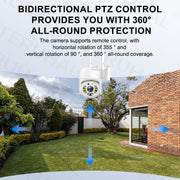 Uchastki tashqi xavfsizlik kamerası 2MP HD PTZ kechqurun ko'rish audio suv o'tkazmaydigan