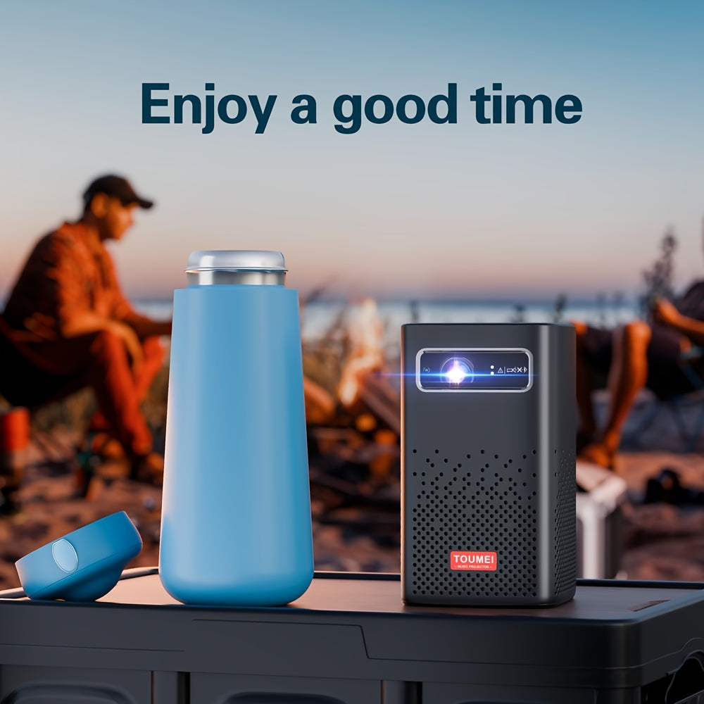 Kichkina portativ proyektor, ichki batareyali, simsiz, HD 1024x576, qora