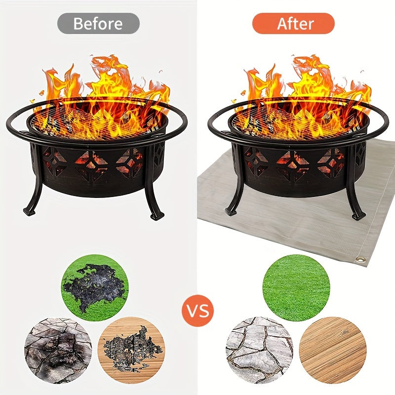 Flame Retardant BBQ Mat Portable Insulated Reusable for Camping and Outdoor Grilling