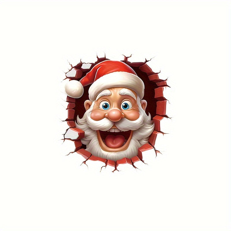 Toilet Lid Sticker Christmas Santa Claus Cartoon Self-Adhesive Fun Decor
