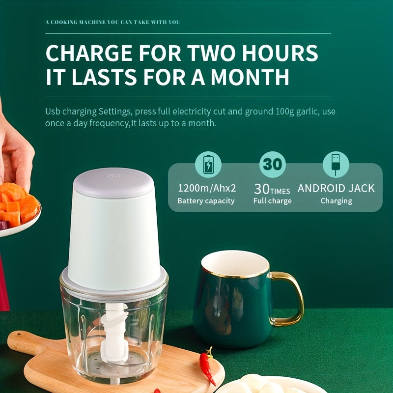 Electric meat grinder 600ml capacity 7.4V for household use