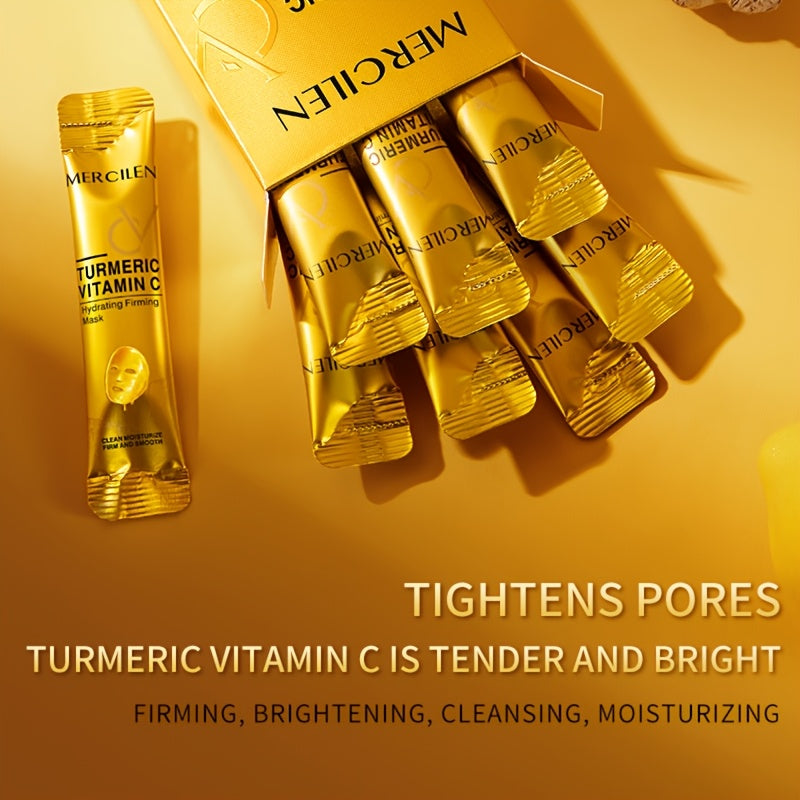 Travel-Friendly Face Mask with Turmeric Vitamin C Retinol Collagen for Deep Cleansing Moisturizing and Firming Skin