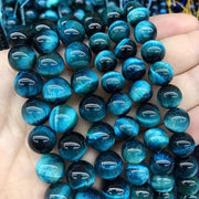 Blue Tiger Eye Beads Natural Stone Jewelry Making Supplies 6mm 8mm 10mm