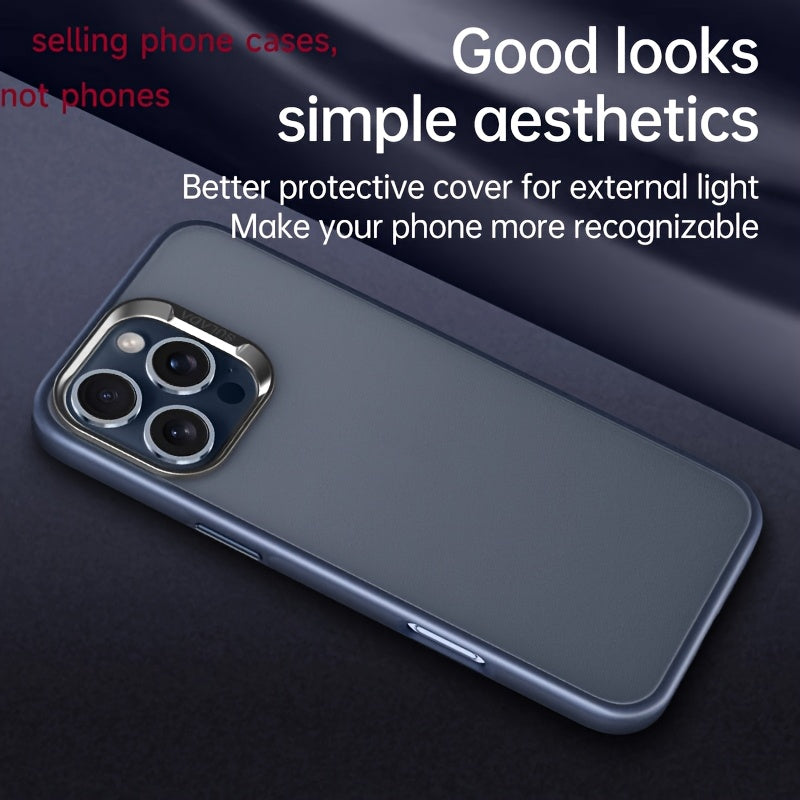 Luxury Matte Electroplated Phone Case for iPhone 16 Pro Max Solid Color Full-Body Protection
