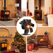 Eco-Friendly Fireplace Fan 6 Blades Hand-Cranked Aluminum High-Speed Air Circulation