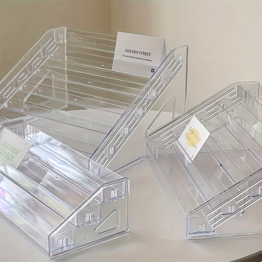 Porta tarjetas de felicitación de plástico transparente para floristerías y tiendas de regalos, soporte para exhibiciones de tarjetas navideñas