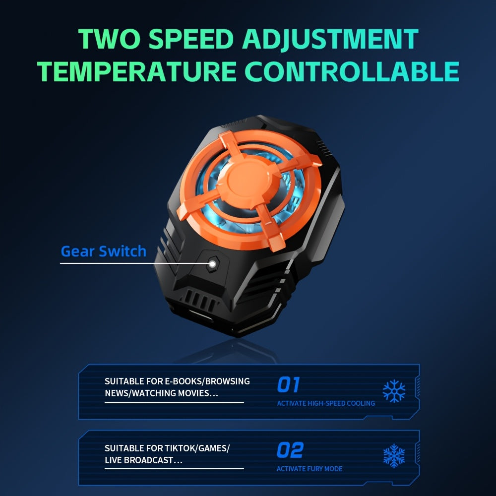 Phone cooling pad with adjustable back clip dual-speed cooling ice-sealed semiconductor USB powered