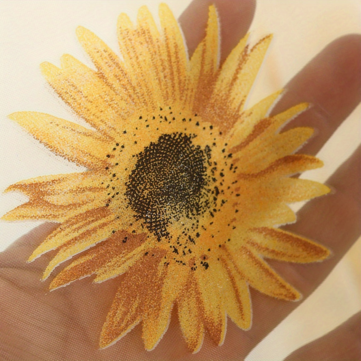 Sunflower Printed Sheer Curtain with Flower Design for Bedroom Living Room Office