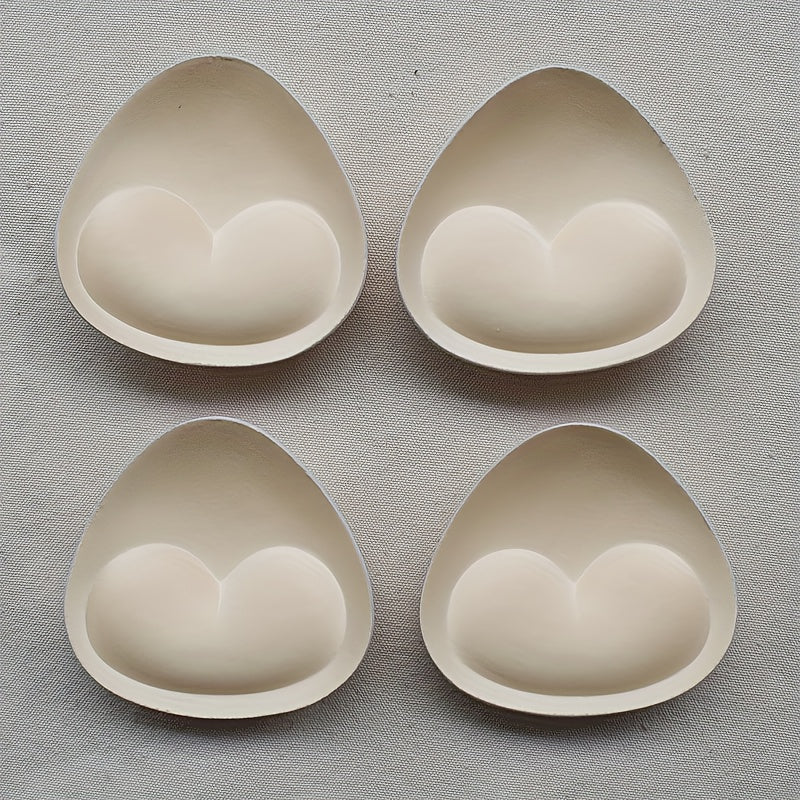 2 Pairs Heart-Shaped Sponge Bra Inserts Removable Washable Cup Enhancers for Bikinis Tops Bras