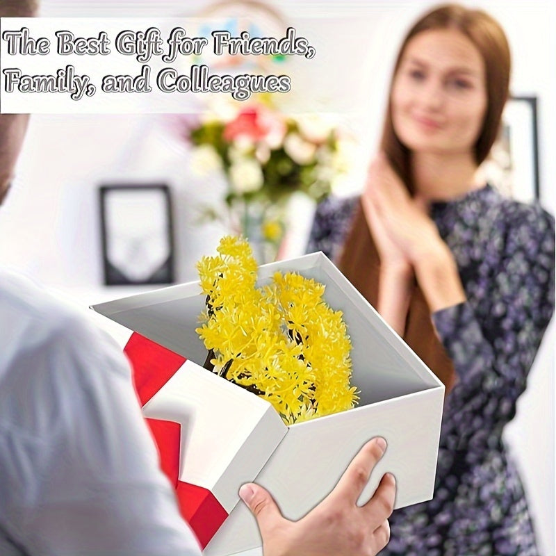 Uy ofis dekoratsiyasi va sovgʻalar uchun plastik sement pot bilan sunʼiy bonsai daraxti