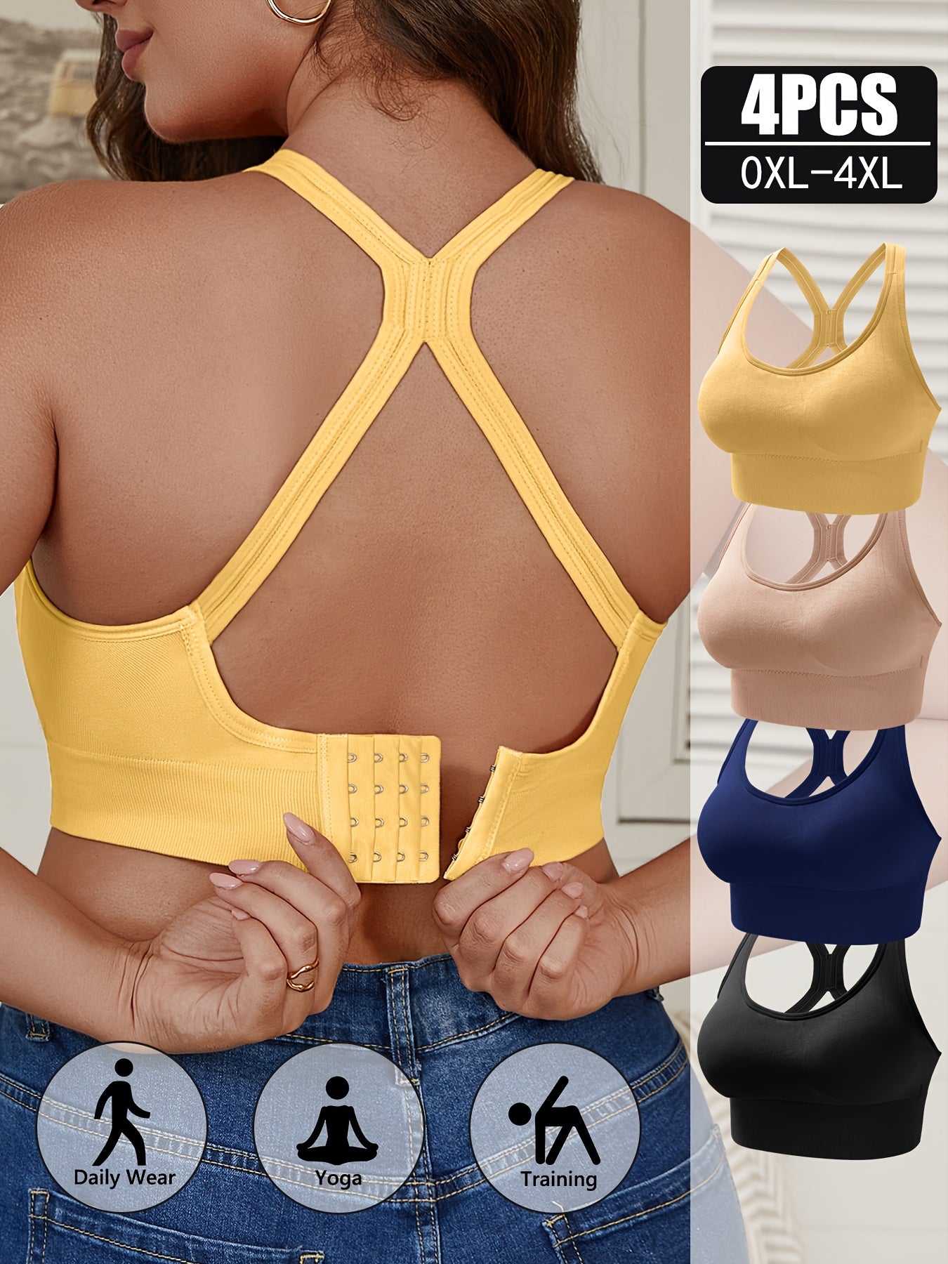 Plus Size Sports Bra Set Seamless Breathable High Support for Yoga and Running