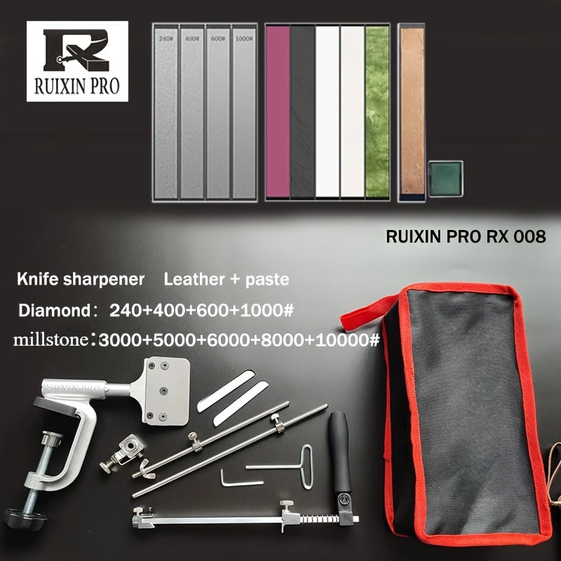 Sistema de afilado de diamantes para cuchillos con cortador de ángulo fijo y juego de piedras manual, incluye tira de cuero para cuchillos de cocina y caza, no eléctrico, versátil