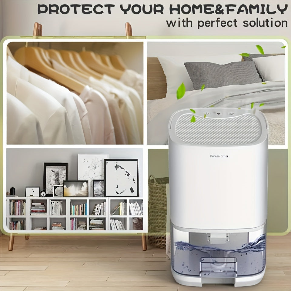 Silent Round Dehumidifier with Night Light for Living Room Bedroom Basement 1-10L Dual Voltage