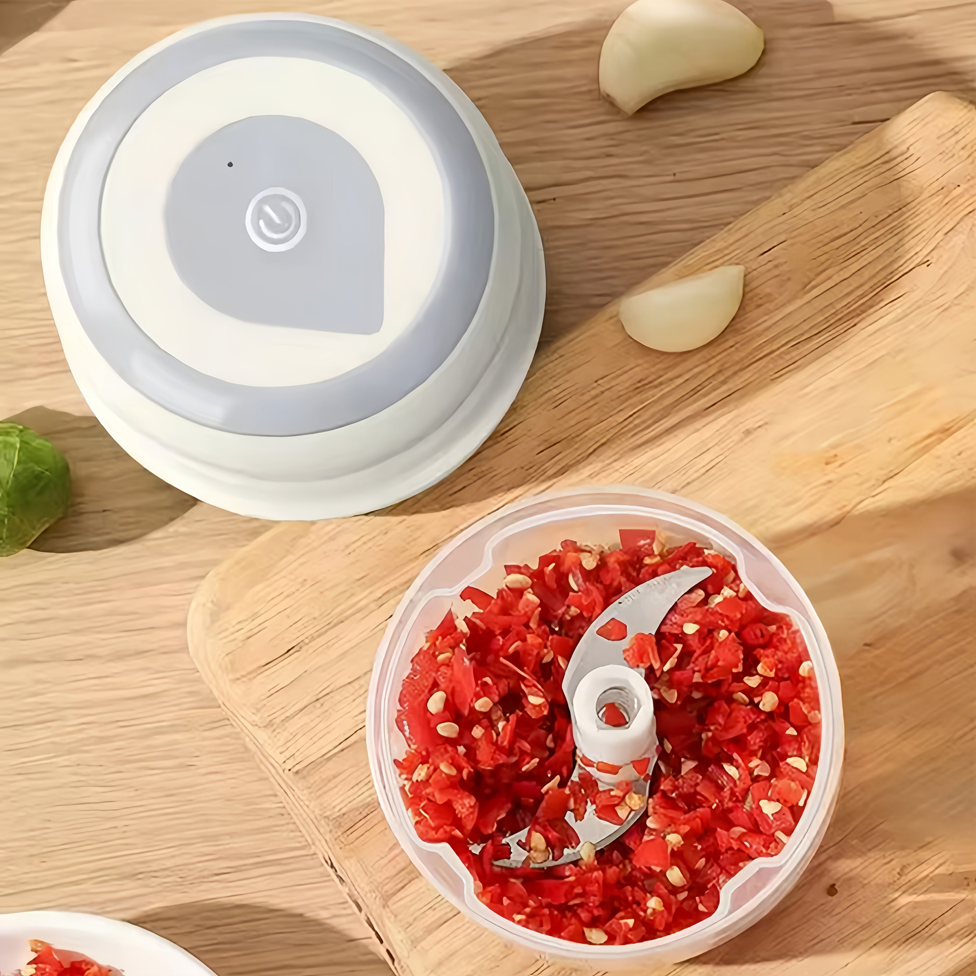 Electric Food Chopper Garlic Press USB Rechargeable 16000 RPM for Quick Food Prep