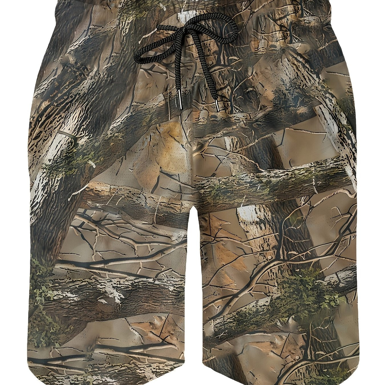 Мужские повседневные шорты из полиэстера с камуфляжным принтом, классический крой, увеличенный размер