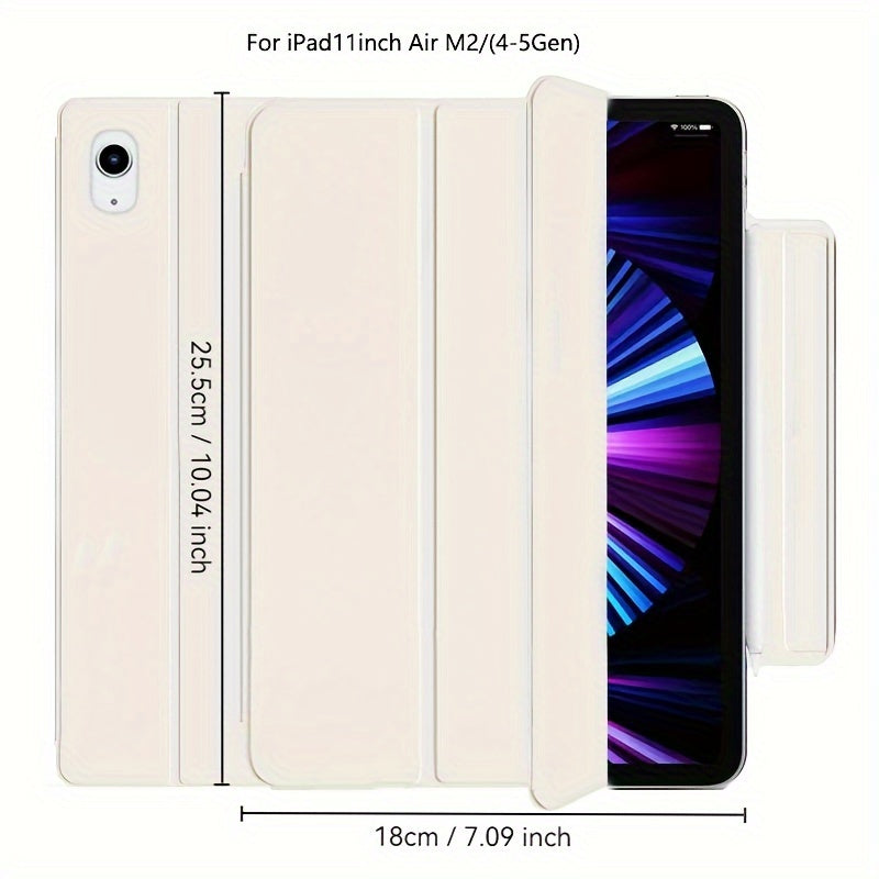 iPad Mini 6, Air 4/5, Pro 11 2022, Air 6 11inch 2024 uchun sun'iy charm aqlli qop. Qalam ushlagichi, kuchli magnit yopilishi va ultra ingichka dizayni bilan egiluvchan qattiq qopqoqni o'z ichiga oladi.