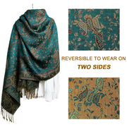 Women's Cashmere-Feel Scarf with Fringed Shawl Wraps Soft Warm and Breathable