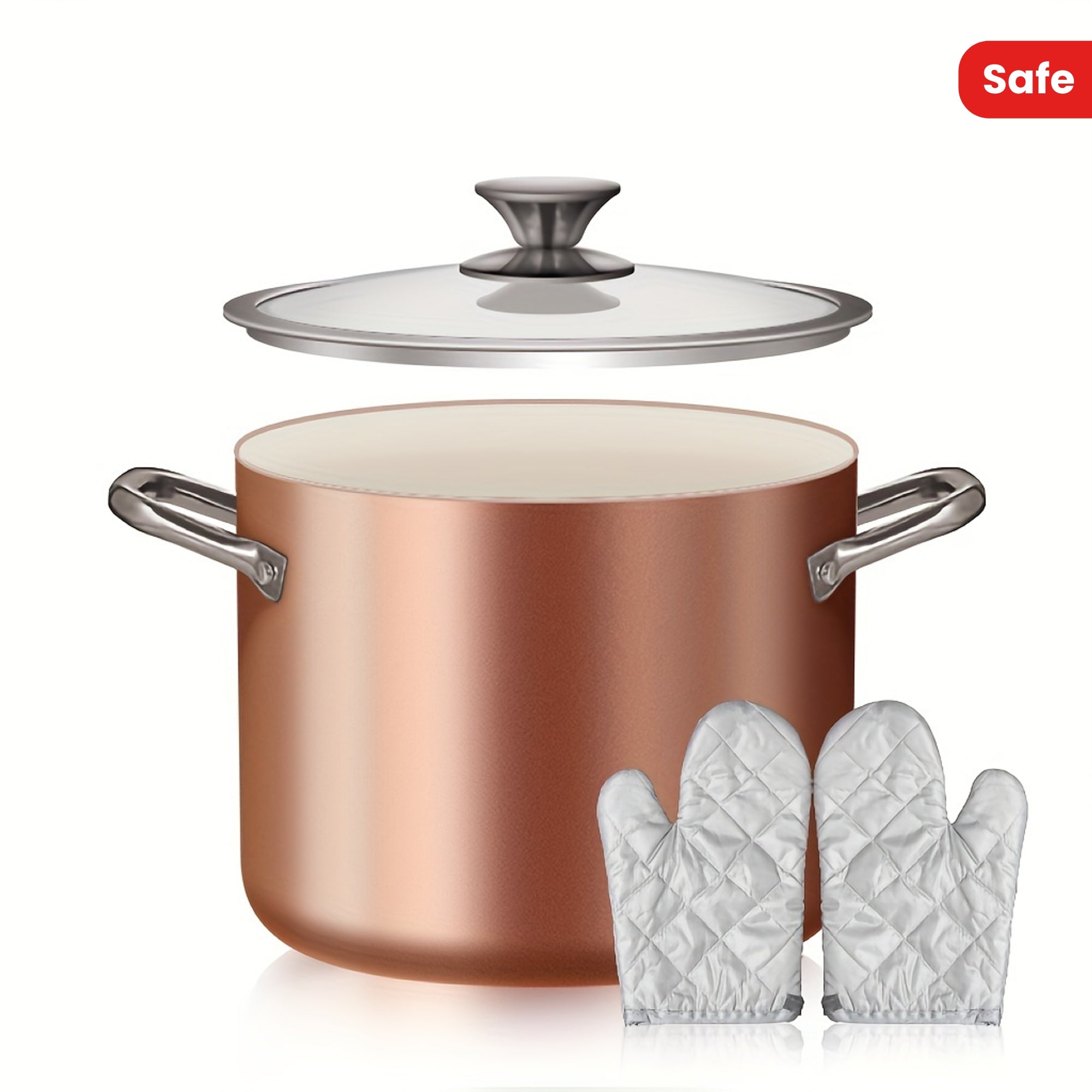 Stock Pot with Lid Nonstick Induction Oven Safe for Soups Pasta Cooking