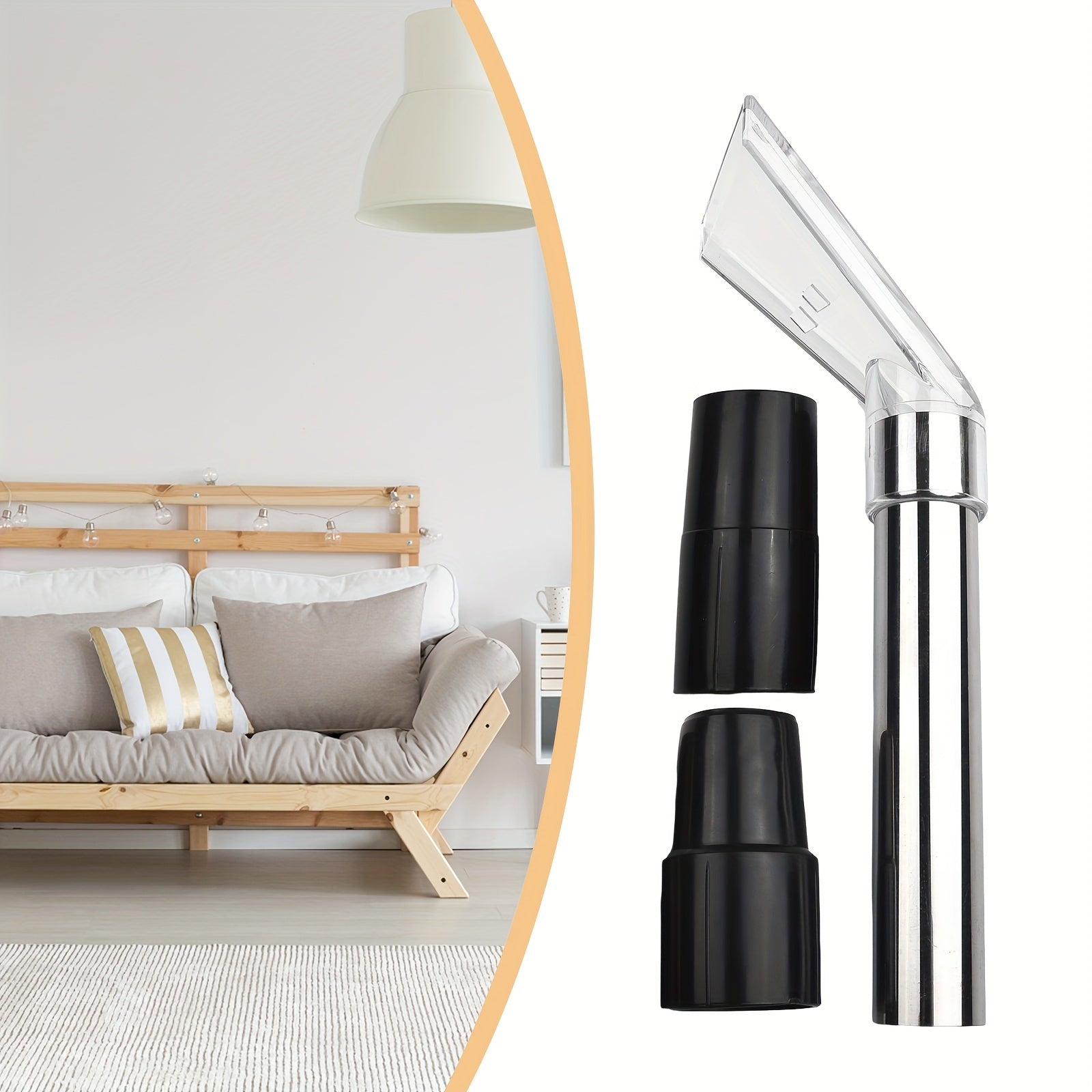 "Aylanadigan boshli cho'tka, nozzle va qulay gilam va pol tozalash uchun adapterlar bilan vakuum tozalagich aksessuarlar to'plami - 3 dona"