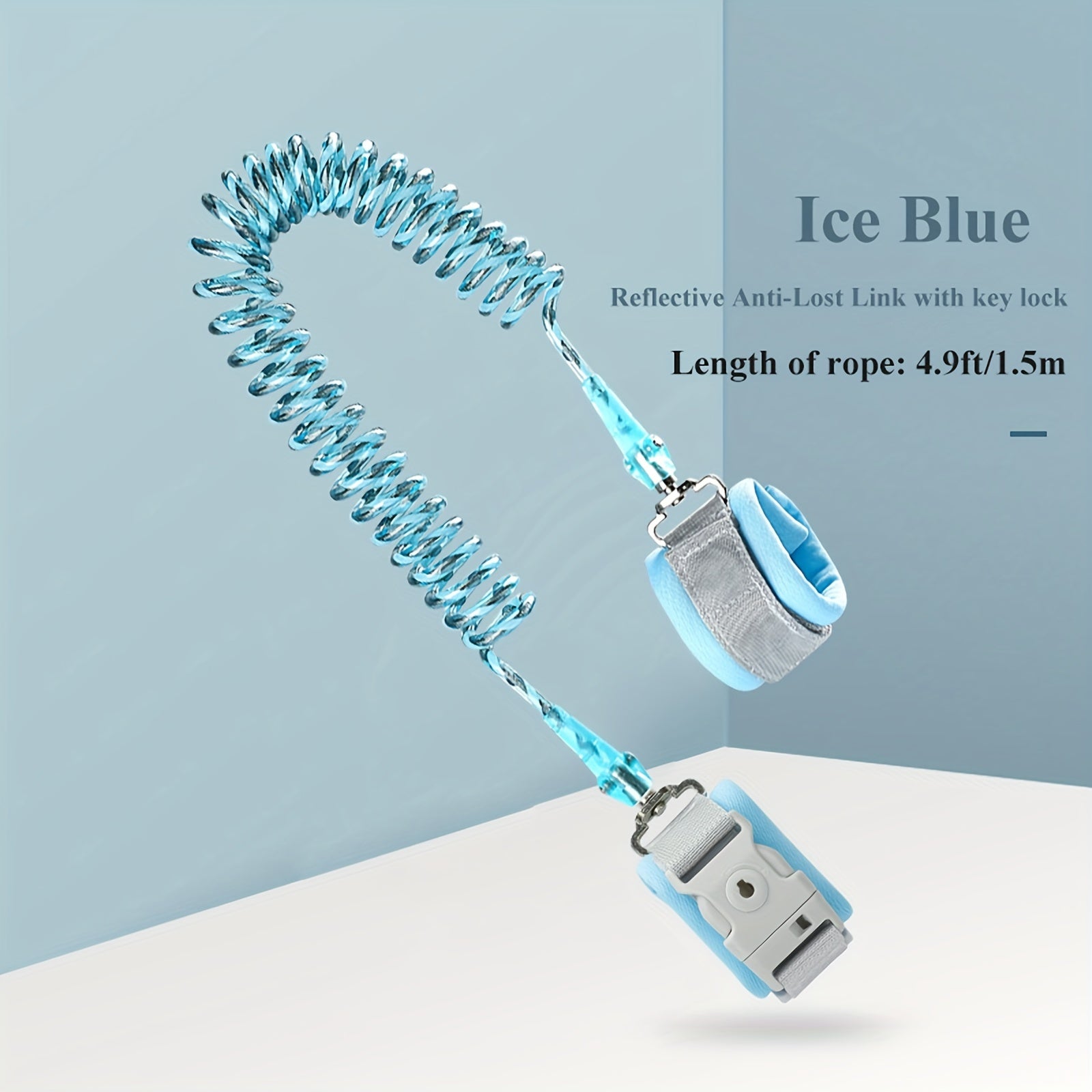 Toddler Child Safety Harness Wrist Link Leash with Key Lock Reflective Rope for Kids 1-10