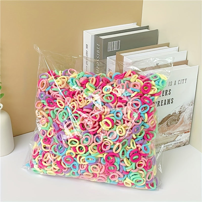 Stretchy Candy Hair Ties Set for Women and Teens Jersey Solid Color Hair Accessories