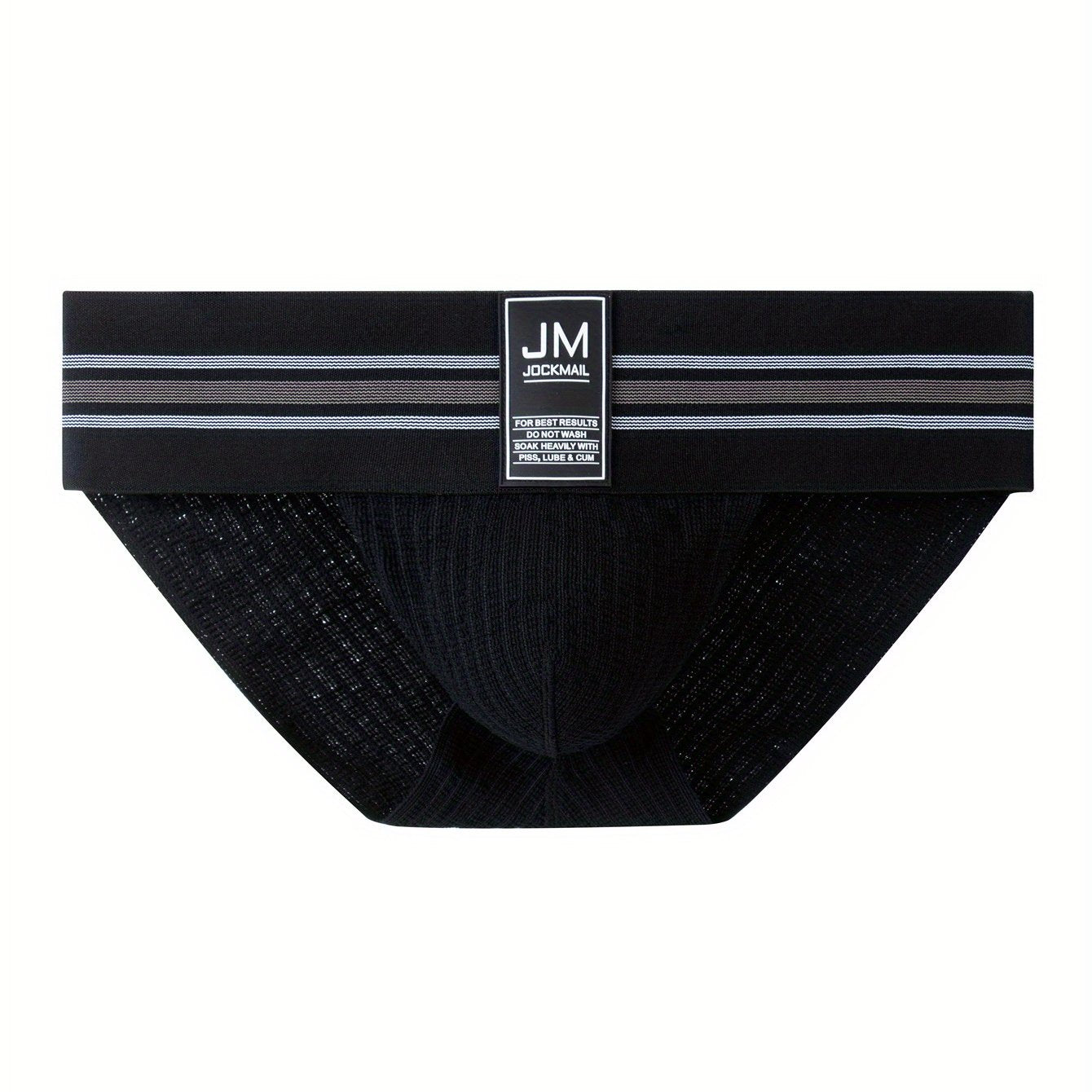 Men's Low Waist Striped Briefs Nylon Cotton Spandex for Sports Casual