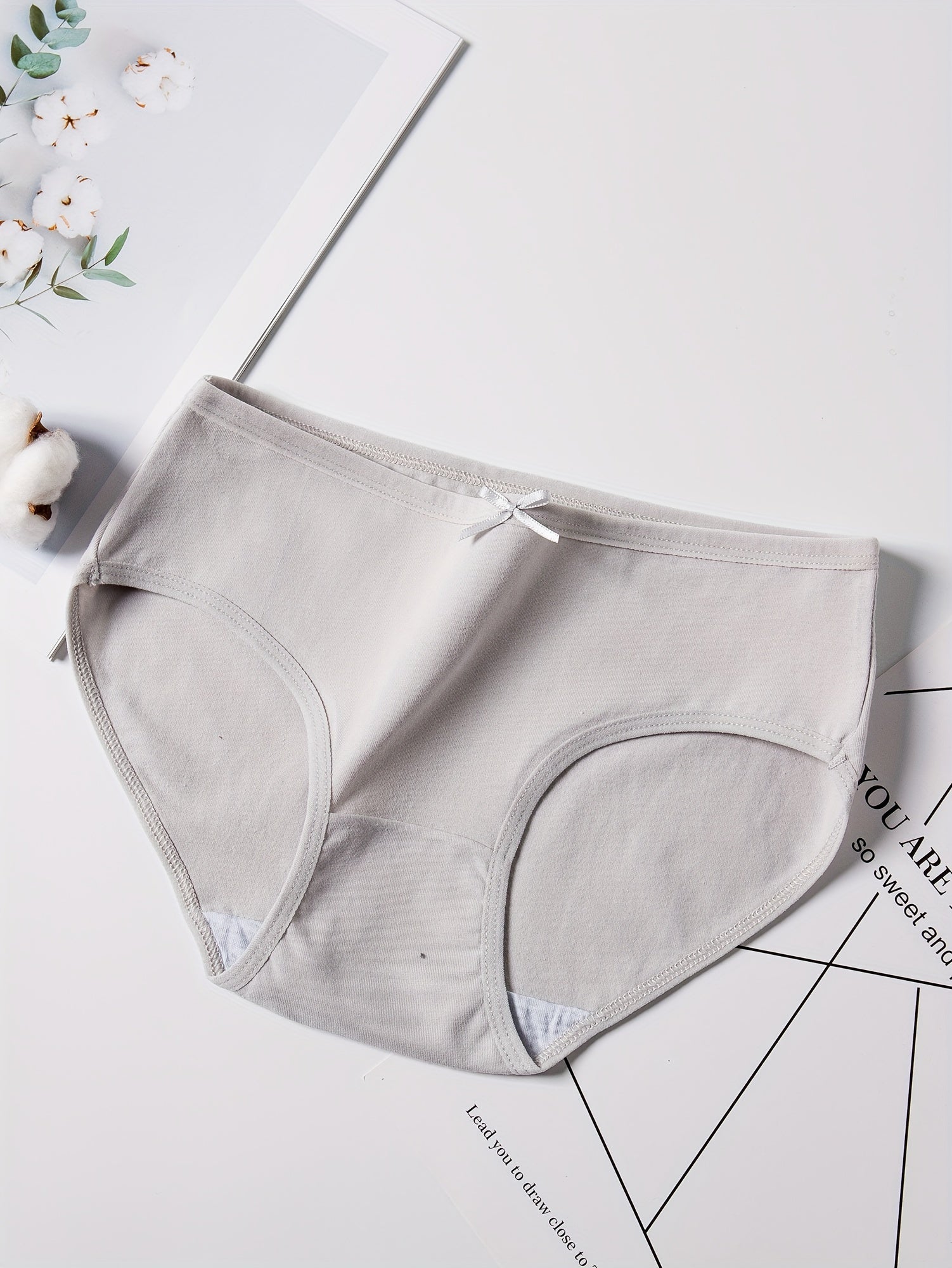 Juego de 4 braguitas de algodón para mujer, cómodas y transpirables, lencería