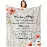 Gift for Pastor's Wife Cozy Throw Blanket for Christmas or Birthday Sofa Use