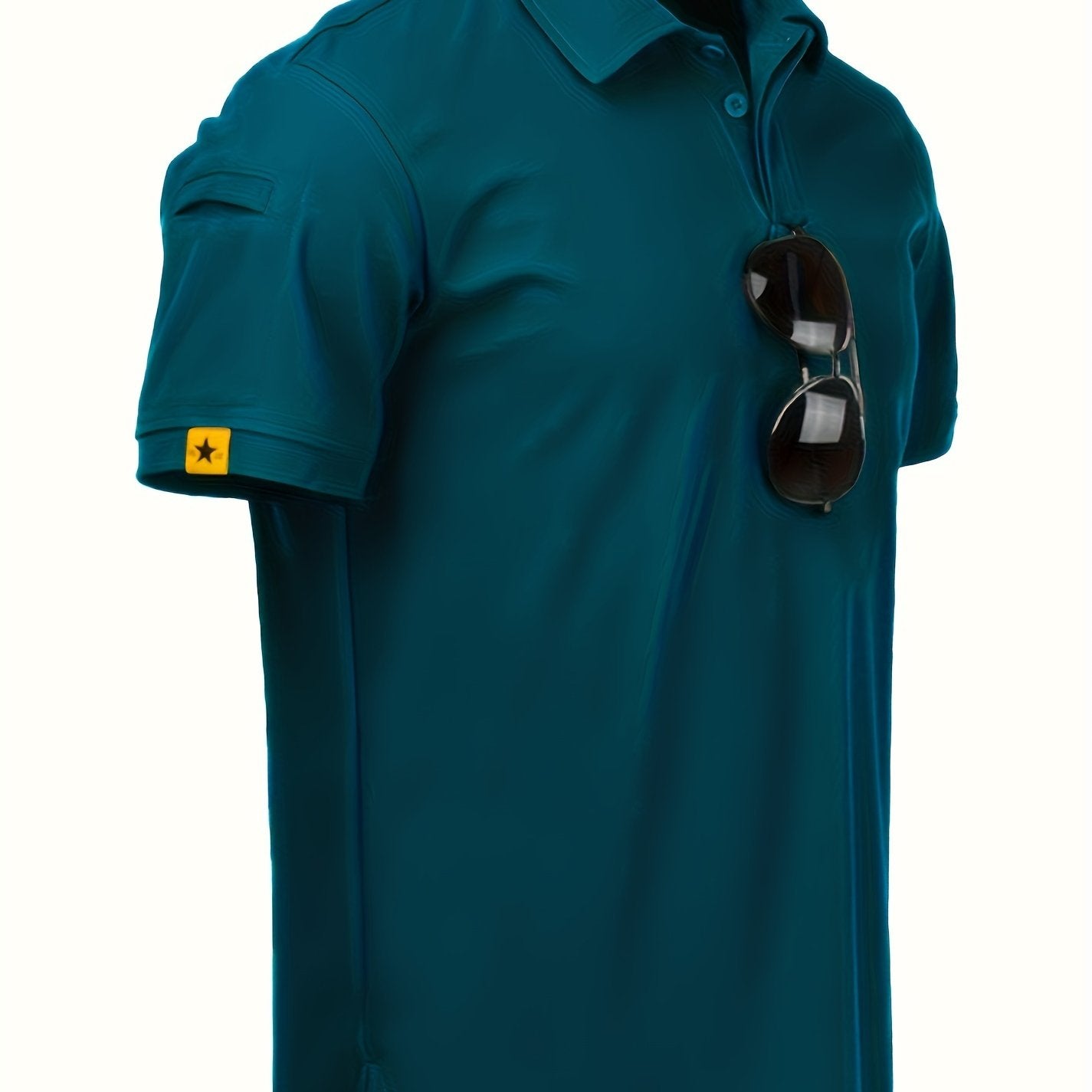 Camisa deportiva casual de poliéster elástico para hombres, ideal para golf y tenis
