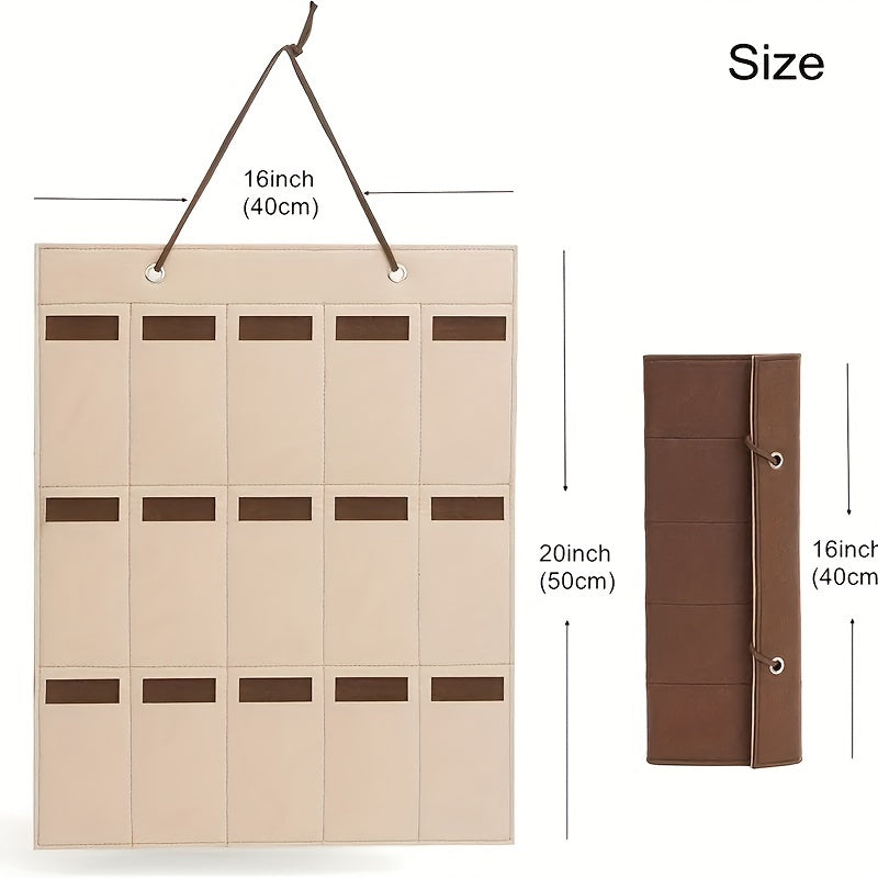 Wall Mounted Eyeglasses Organizer with Felt Storage Bag and Hanging Display