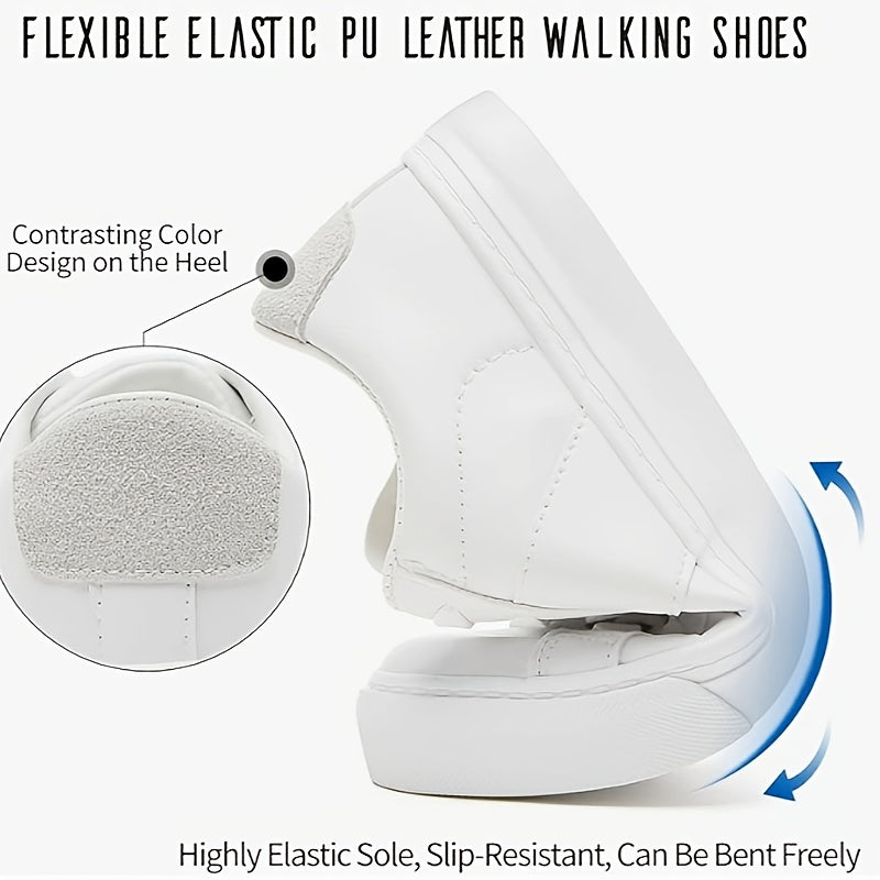 Women's Casual Shoes White Lightweight Low Top Lace-Up Rubber Toe Caps