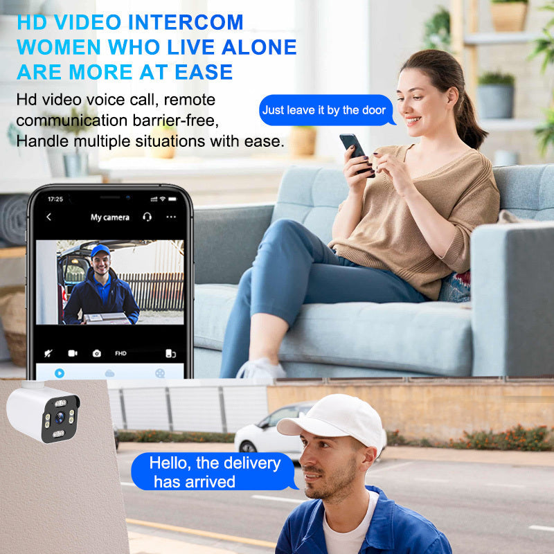 Wireless Security Camera with Night Vision Two-Way Audio PTZ Infrared White LED