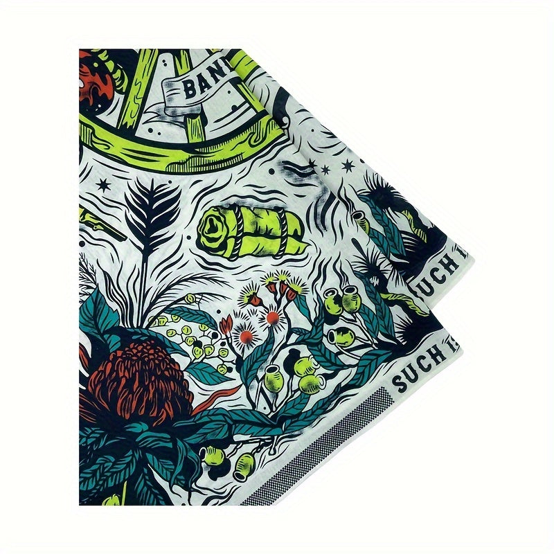 Cotton Blend Hip Hop Bandana Square Scarf Headband for Men Women 55.88x55.88 cm