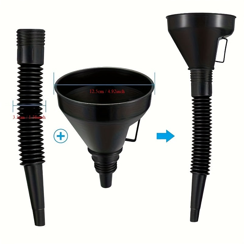 Avtomobil uchun funnel to'plami 5-8 ta, plastmassa keng ochilishli yonilg'i moyi quvurlari