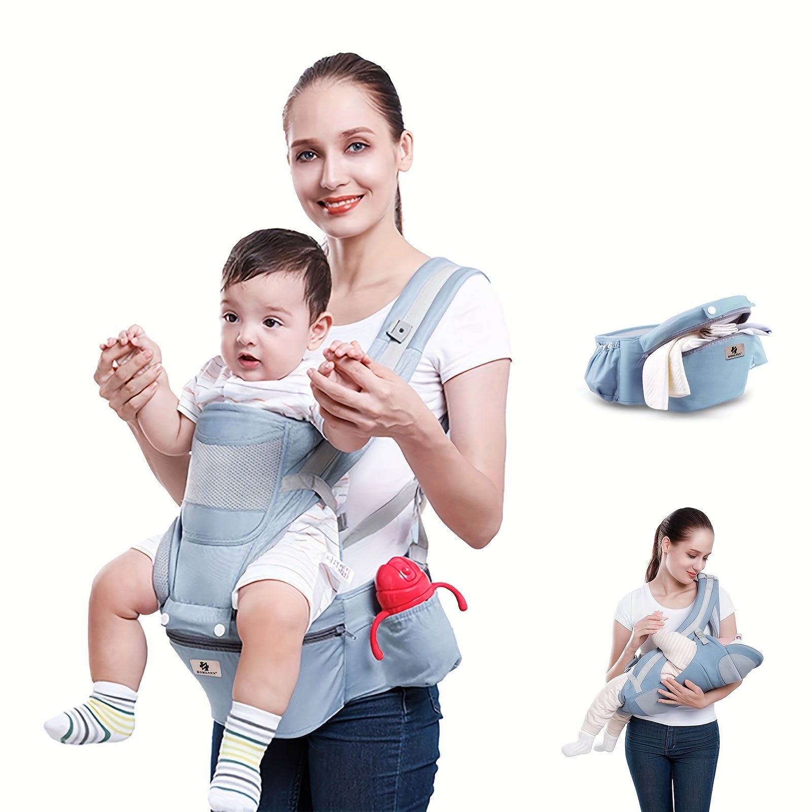 Baby Carrier with Hip Seat 6-in-1 Ergonomic Design for Infants and Toddlers