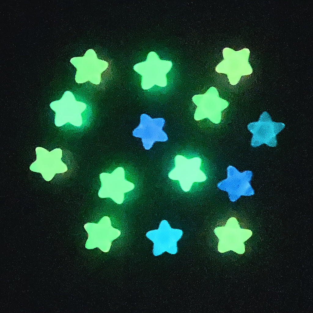 Unisex ABS Glow-in-the-Dark Five-Pointed Star Shoe Charm Set Colorful Wearable