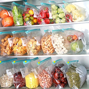 Set of 10 Reusable Food Storage Bags with Slide Seal Closures