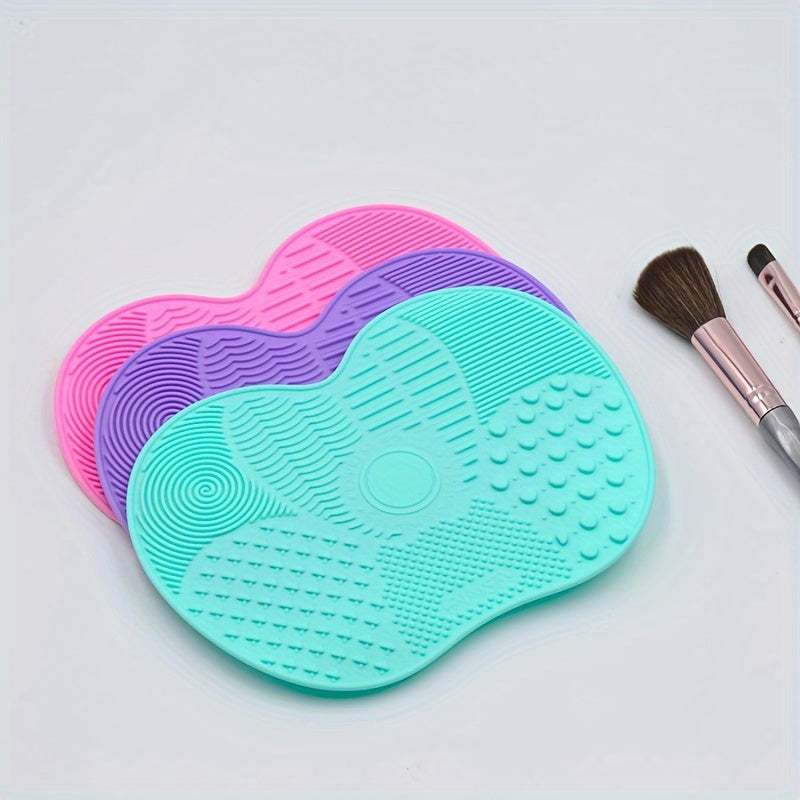 Pink Silicone Apple-Shaped Scrub Pad with Suction Cup for Beauty Care
